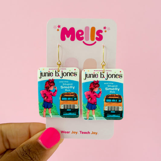 Storybook Cover Earrings - Junie B 974259
