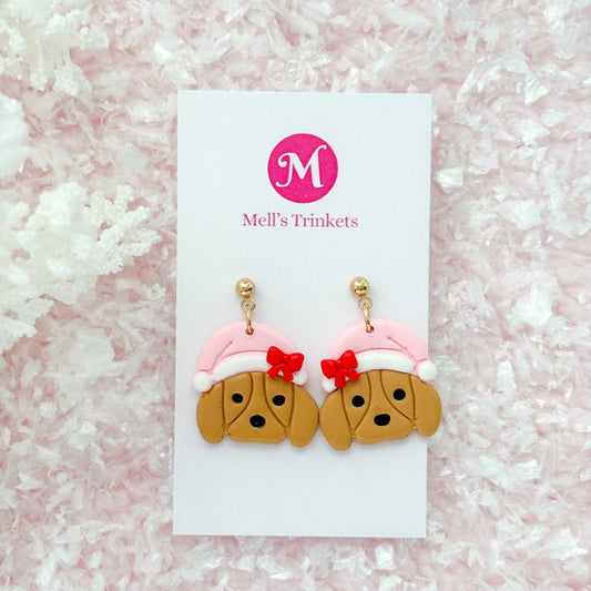 Santa Pup Dangles - Pink