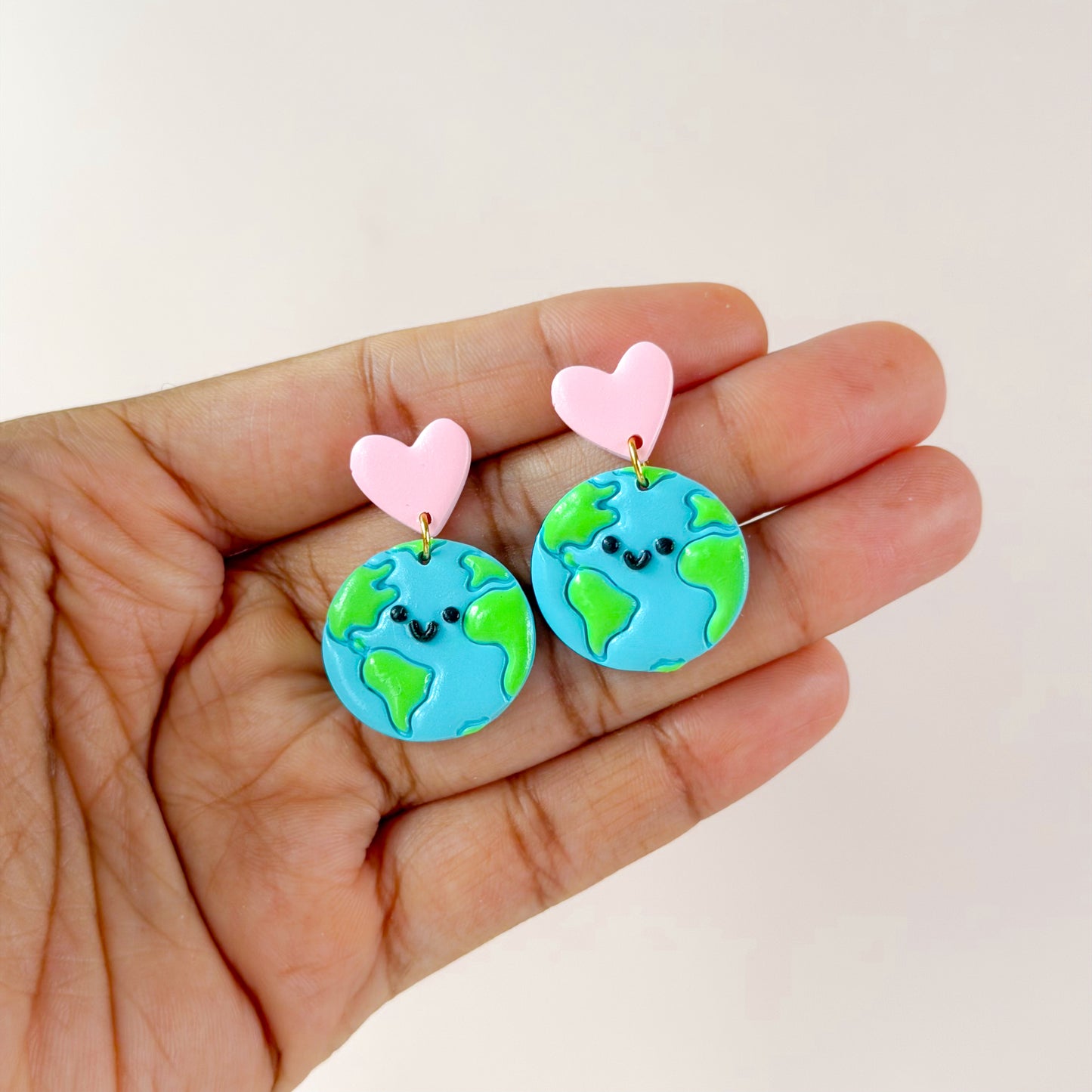 Earth Day Dangles - Pink Heart