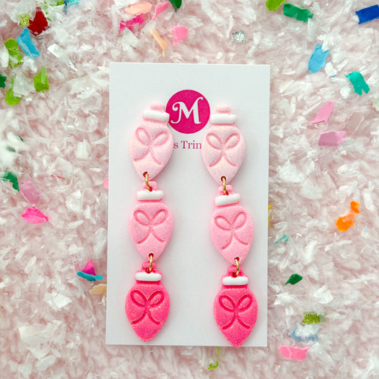 Pastel Christmas Light Dangles: Pink Multi