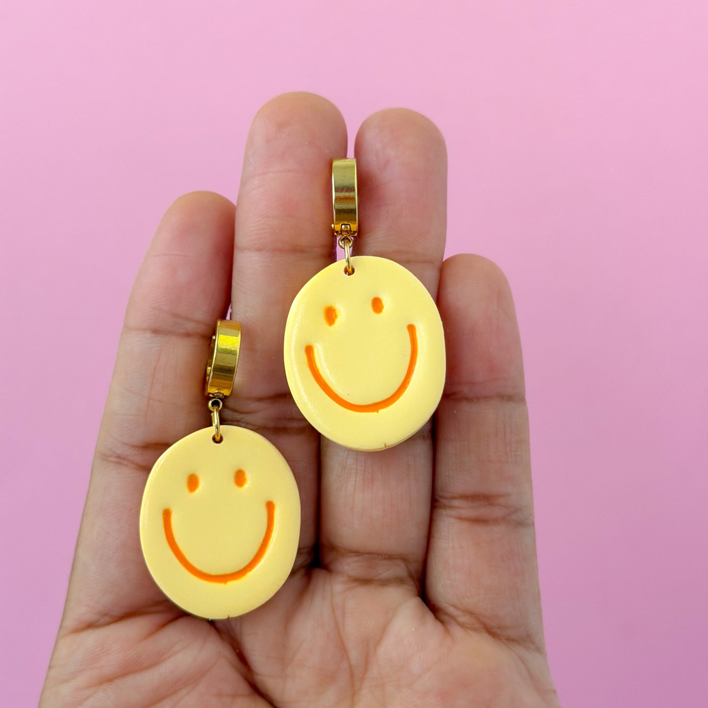 Good Mood Smiley Hoops - Choose Color