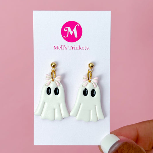 Coquette Bow Ghostie Dangles