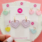 Coquette Heart Hoops - Choose Color