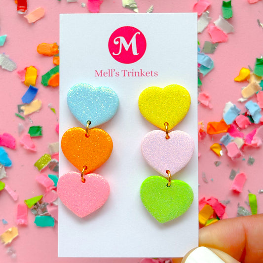 Rainbow Heart Dangles