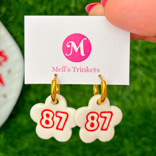 #87 Flower Hoops - Vintage White