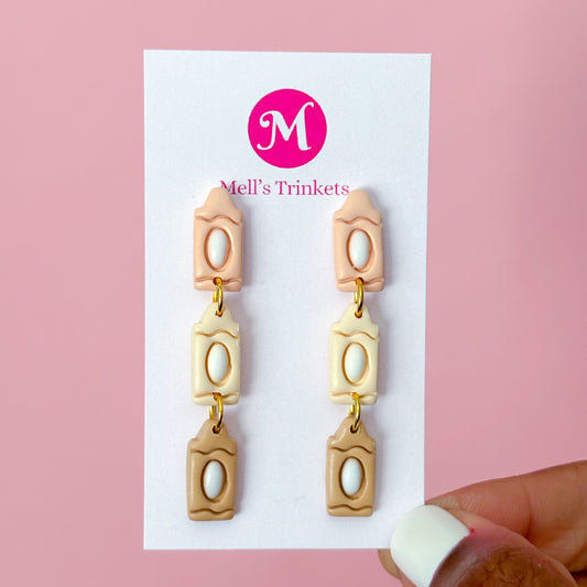 Crayon Triple Dangles - Neutral Collection