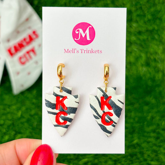KC Spirit Spear Earrings - Zebra