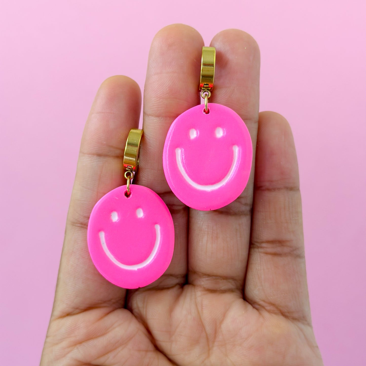 Good Mood Smiley Hoops - Choose Color