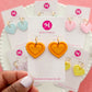 Coquette Heart Hoops - Choose Color