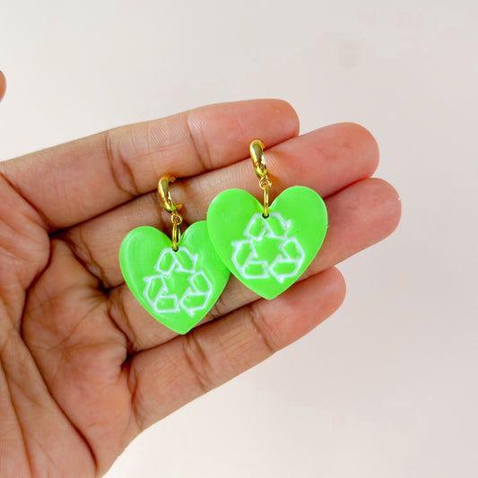 Recycle Heart Dangles