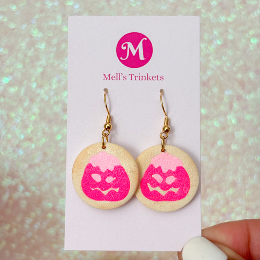 Pumpkin Sugar Cookie Dangles - Pink