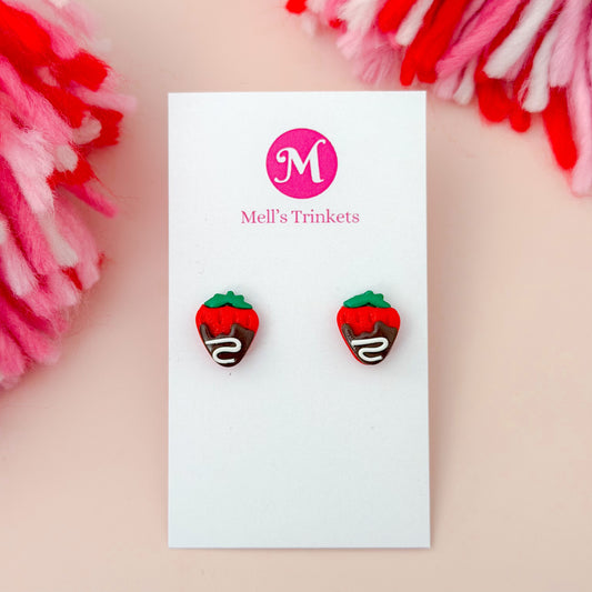 Chocolate Covered Strawberry Studs - Small