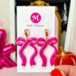 Iridescent Bow Half Hoop Huggies