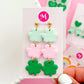 Lucky Shamrock Dangles - Pink/Green Combo