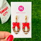 Leopard Bow Football Earrings