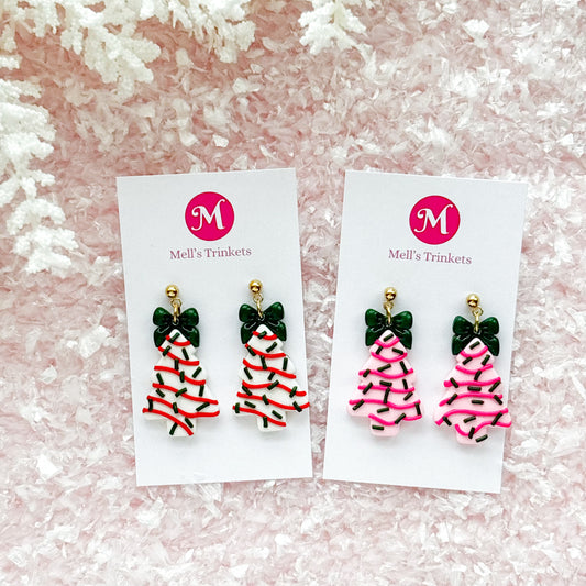 Christmas Tree Cake Dangles - Choose Color