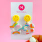 Smiley Floral Rainbow Dangles