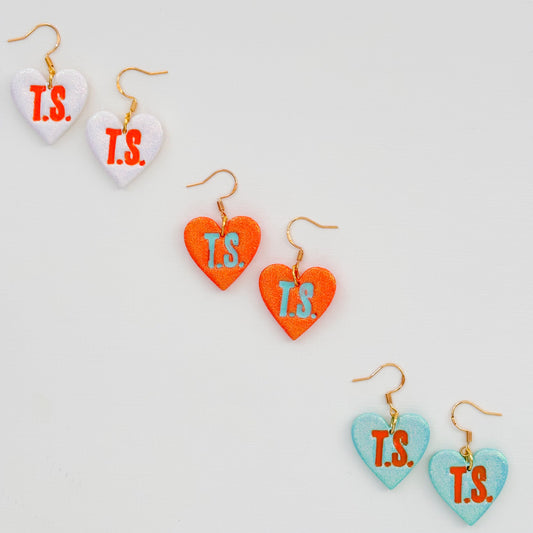 T.S Heart Dangles - Choose Color