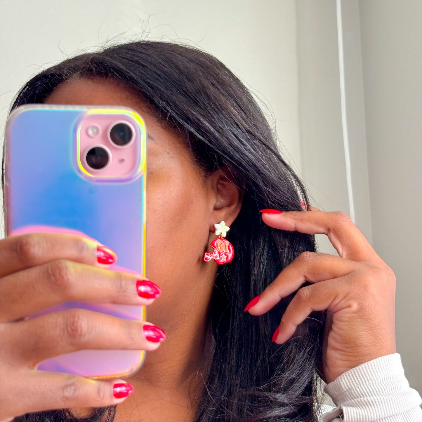 KC Football #10 Star Helmet Earrings