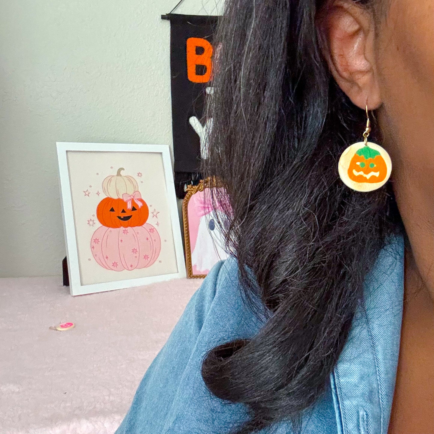 Pumpkin Sugar Cookie Dangles - Orange