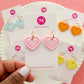 Coquette Heart Hoops - Choose Color