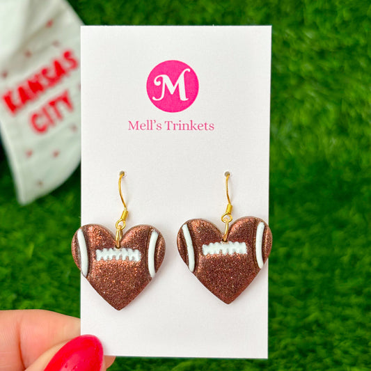 Sparkly Football Earrings