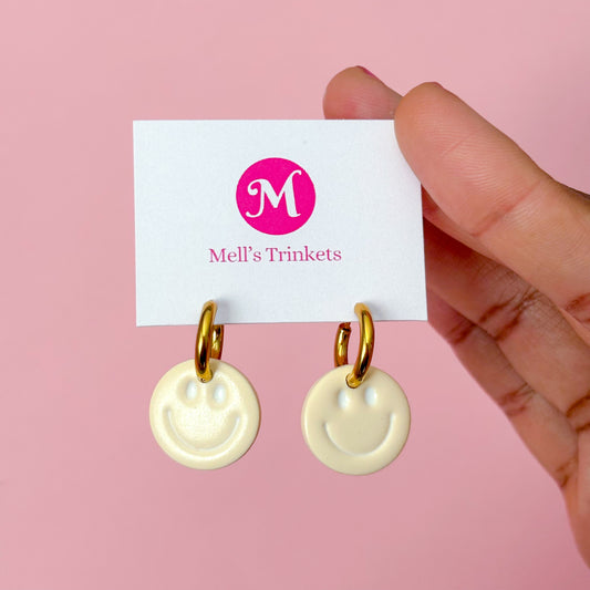 Smiley Hoops - Cream