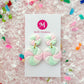 Peppermint Swirl Dangles - Mint Green + Light Pink