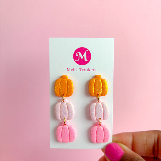 Sparkly Pumpkin Triple Dangles