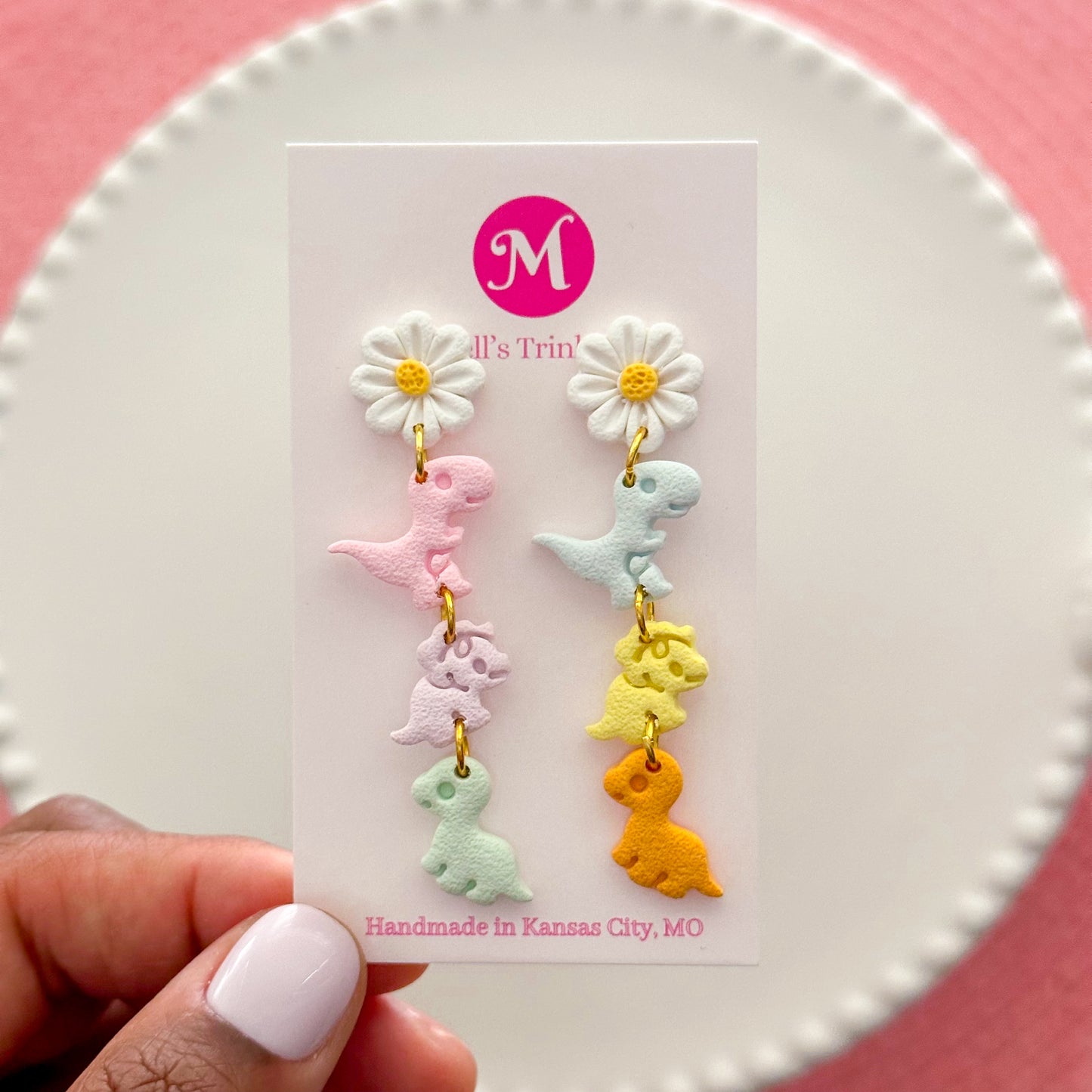 Dino Flower Triple Dangles