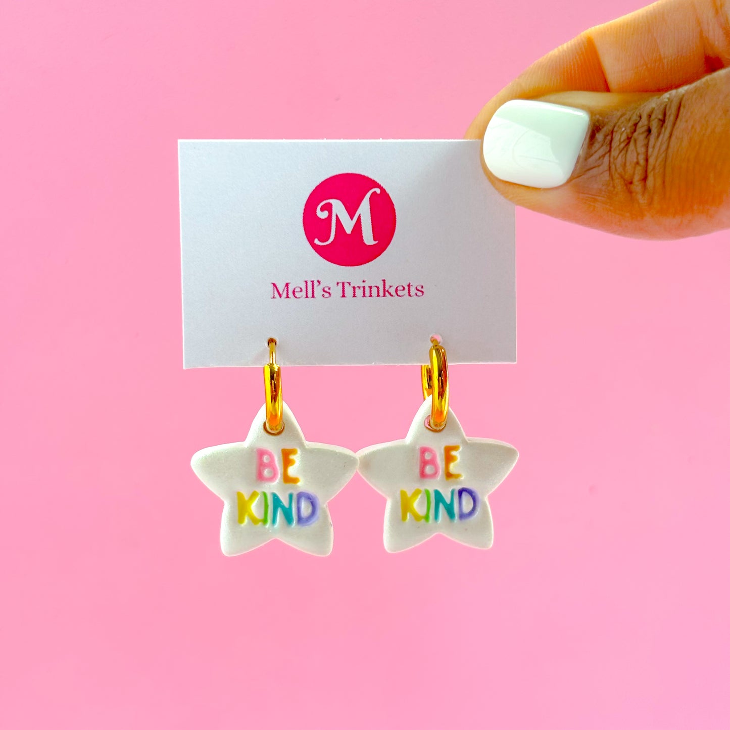 Be Kind Star Huggie Hoops