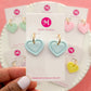 Coquette Heart Hoops - Choose Color