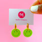 Sparkly Smiley Huggie Hoops - Choose Color