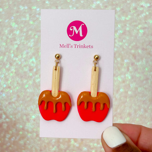 Caramel Apple Dangles - Red Non-Glitter