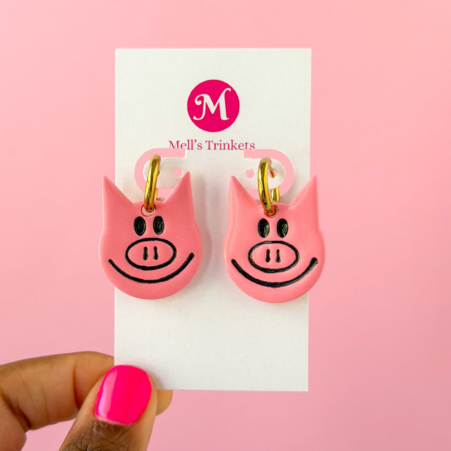 Piggie The Pig Huggie Hoops