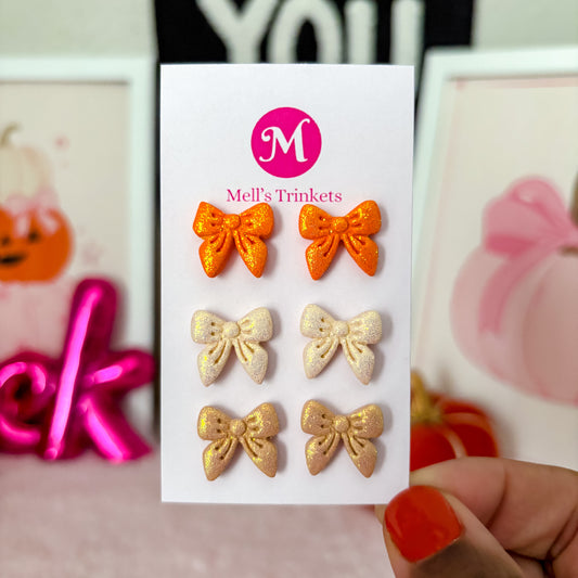 Sparkly Bow Stud Pack