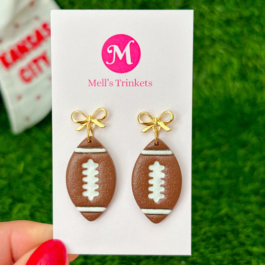 Football Bow Earrings
