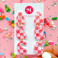 Checkered ABC Dangles - Choose Color