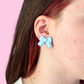Patriotic Bow Studs - Vintage Blue