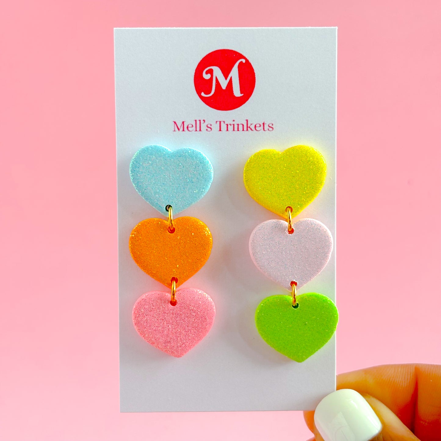Rainbow Heart Dangles