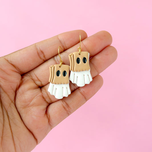 Paper Bag Ghostie Dangles