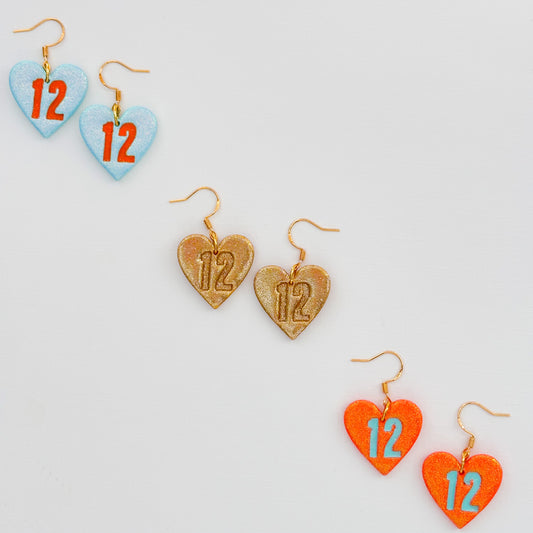 12 Heart Dangles - Choose Color