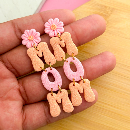 MOM Earrings - Pink & Peach