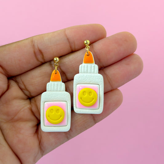 Smiley Glue Dangle Earrings