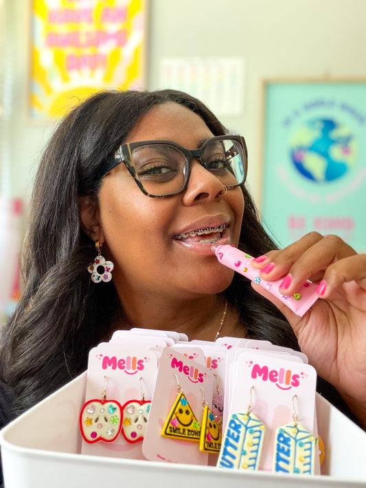 Bedazzled Paper Huggie Hoops