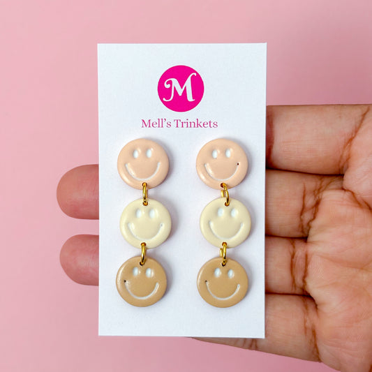 Smiley Triple Dangles - Neutral Collection