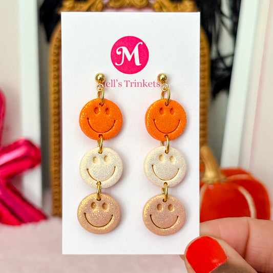 Pumpkin Spice Smiley Dangles