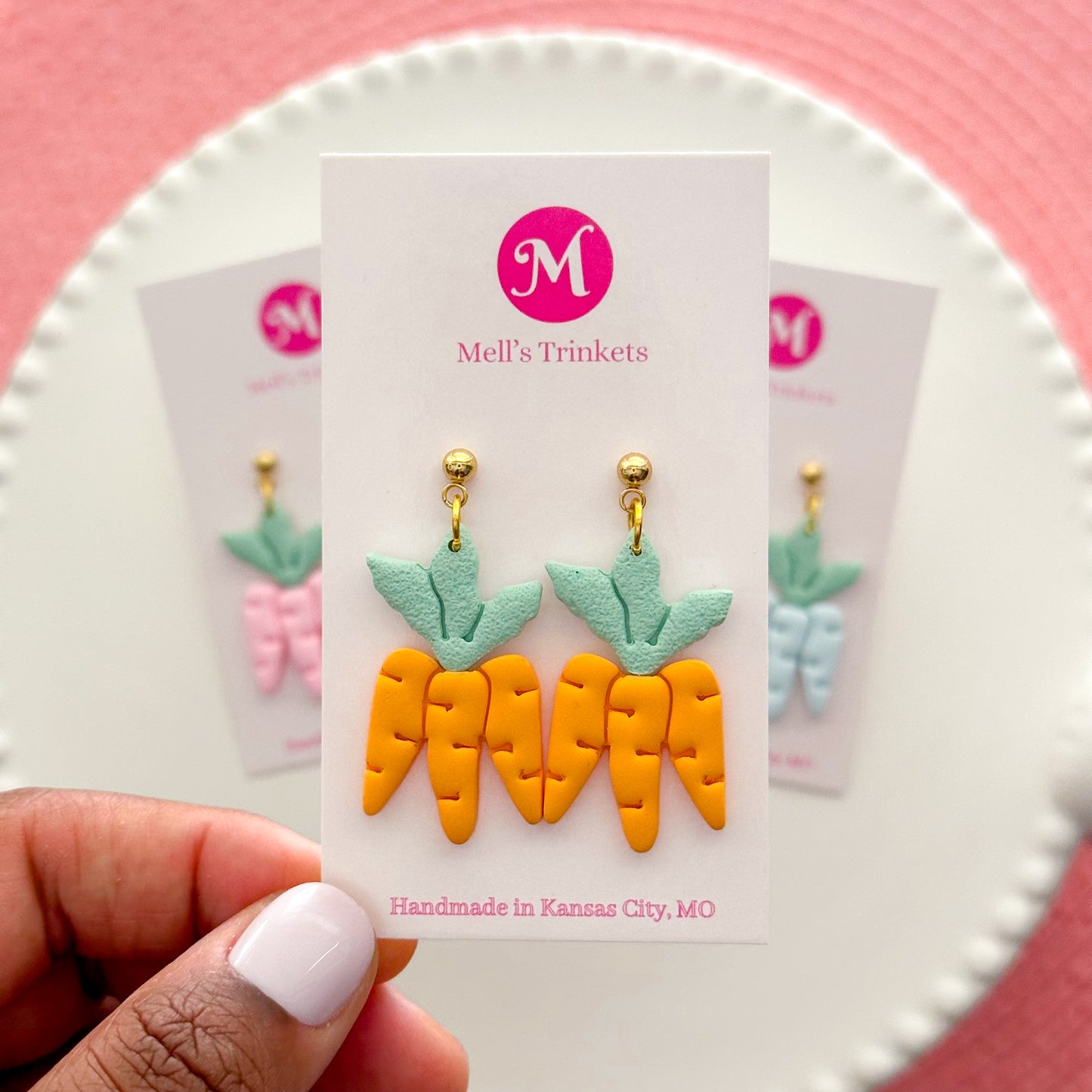 Carrot Dangle Earrings - Choose Color