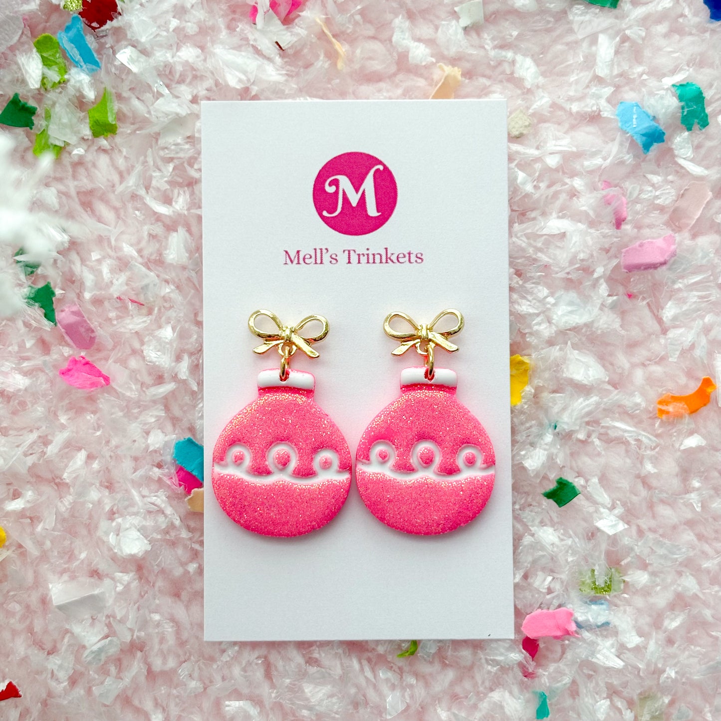 Ornament Dangles - Mell's Hot Pink