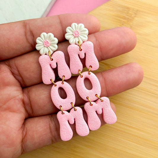 MOM Earrings - Solid Pink